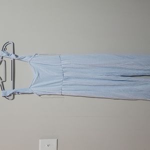 Blue and White Stretchy Jumpsuit